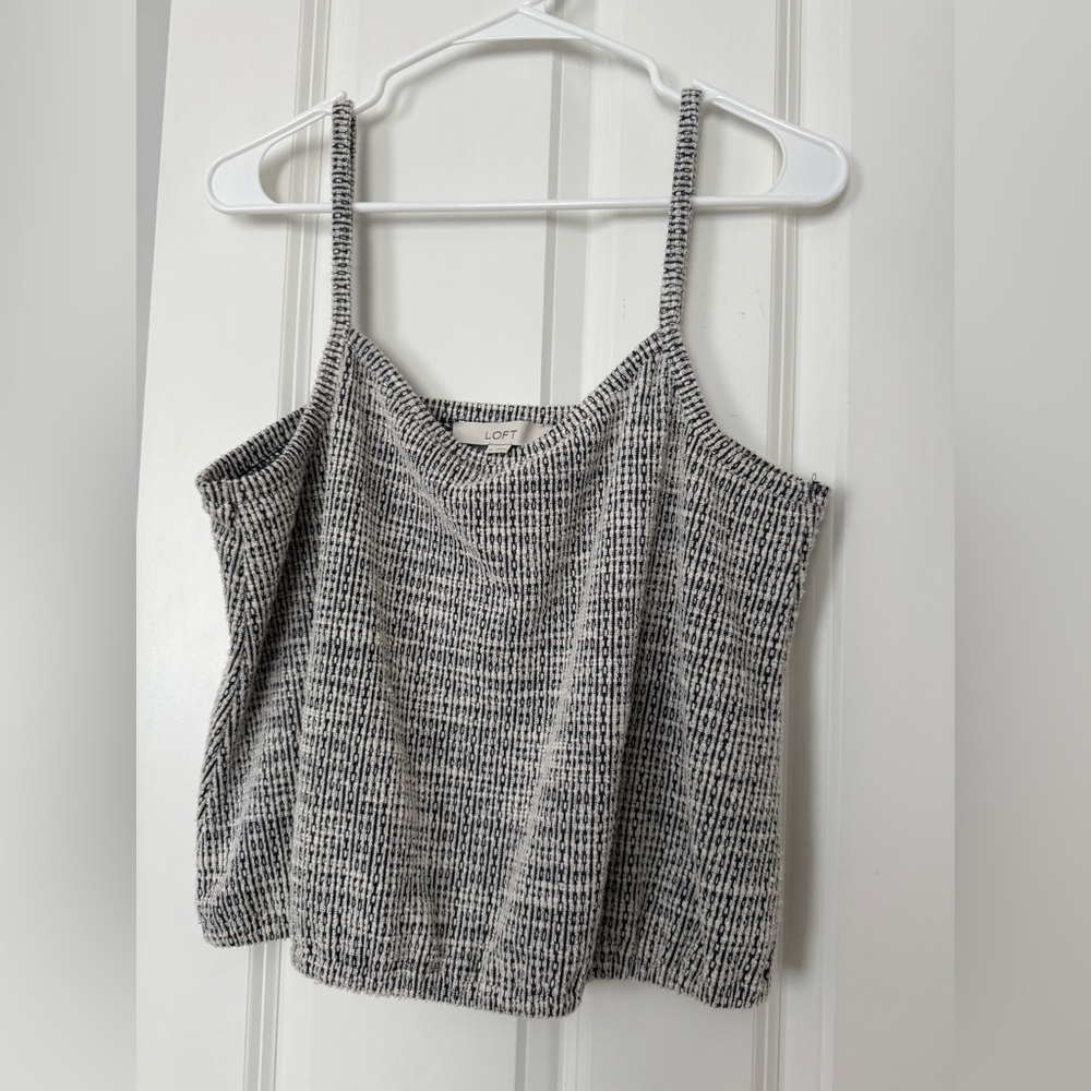 LOFT Gray Ribbed Camisole Top